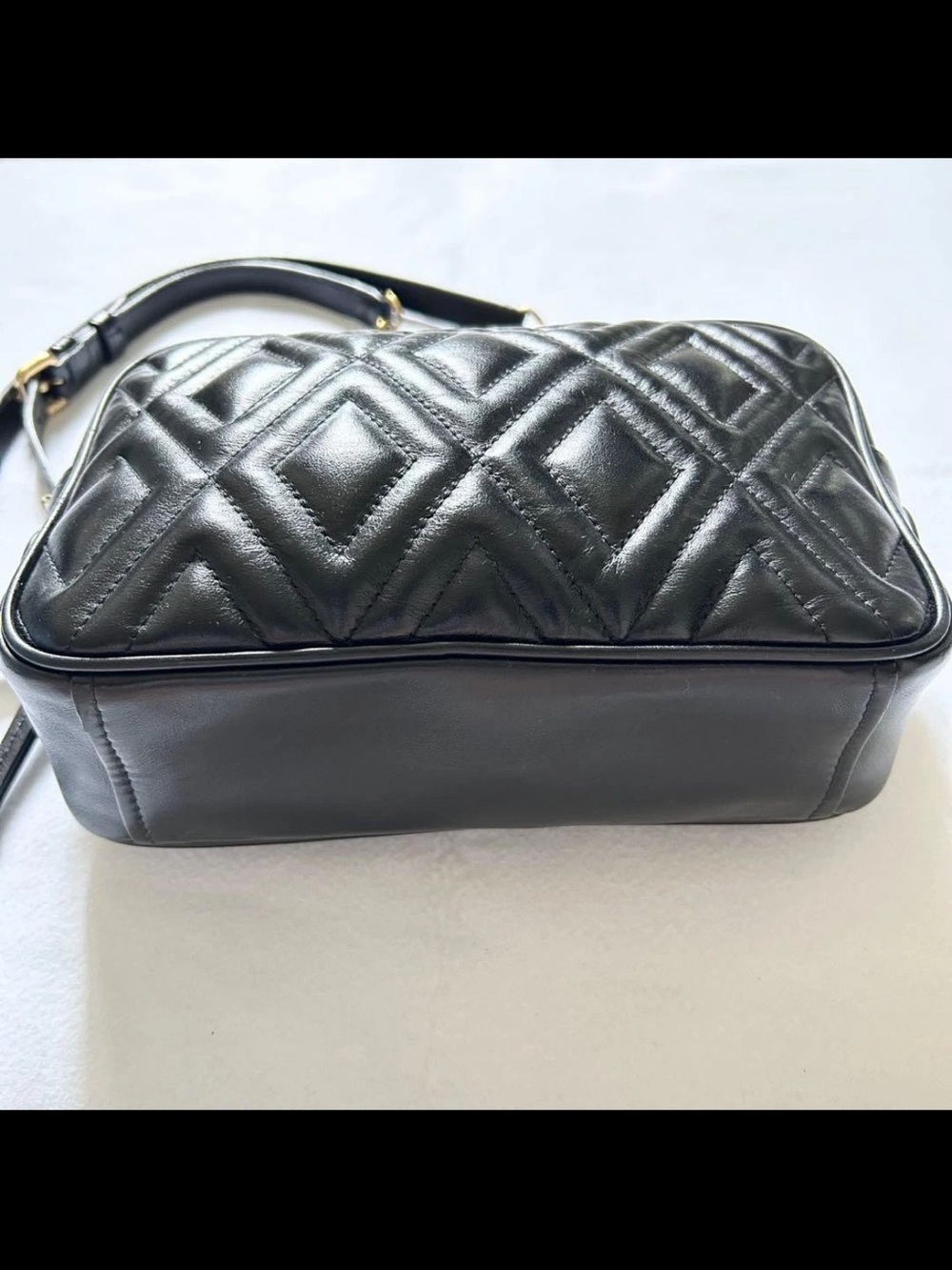 Miu Miu Black Quilted Camera Bag with Gold Chain Accent - Picture 4 of 14